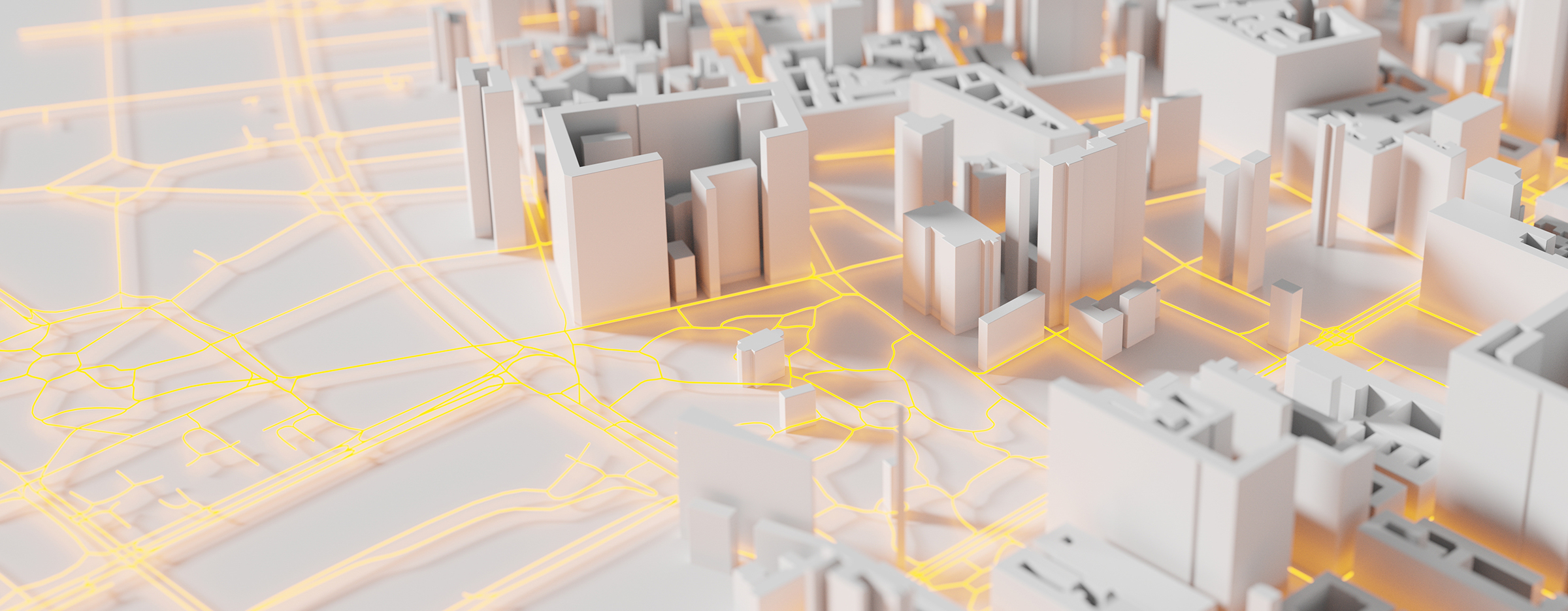 Schematic representation of a model city with futuristic elements