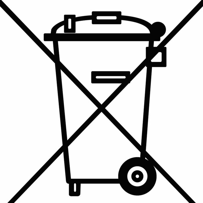 Symbol: Do not put appliances in the dustbin.