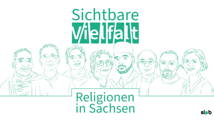 Werbeplakat der Ausstellung "Religionen in Sachsen"