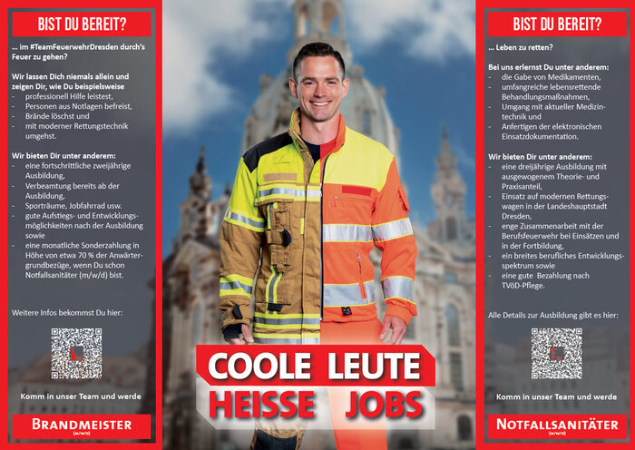 Flyer für Notfallsanitäter und Brandmeister