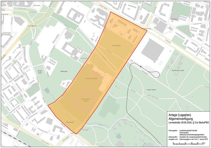 Lageplan für die Anordnung