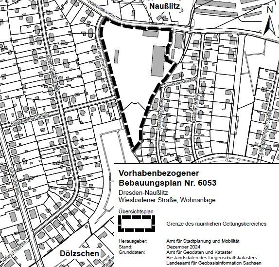 Im Bild ist der Geltungsbereich mit den eingezeichneten Grenzen des Plangebietes dargestellt. Es befindet sich direkt an der Wiesbadener Straße und wird in südlicher Richtung von der Binger Straße und der Kasseler Straße begrenzt. begrenzt.