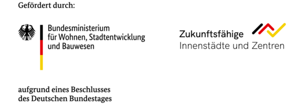 Logos: Bundesministerium für Wohnen, Stadtentwicklung und Bauwesen | Zukunftsfähige Innenstädte und Zentren