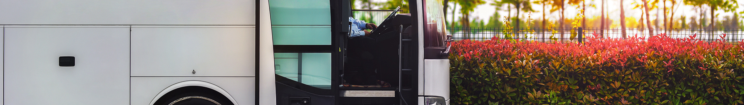 parkender Reisebus mit geöffneter Tür